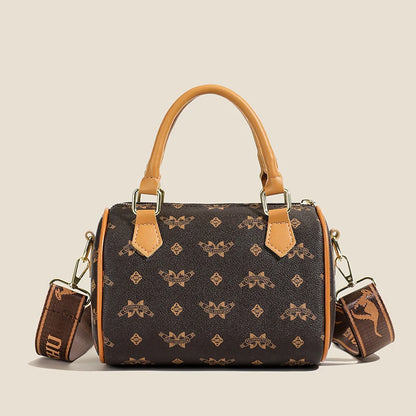 Elegant PU Leather Women's Barrel Handbag