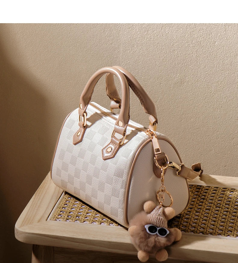 URDUDU Elegant Boston Leather Handbag
