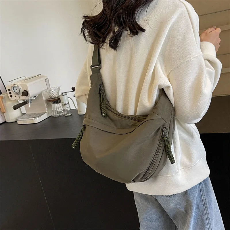 Elegant Nylon Women's Crossbody Shoulder Bag
