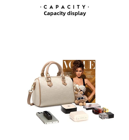 URDUDU Elegant Boston Leather Handbag