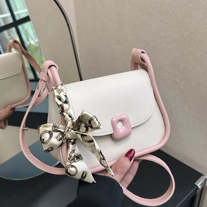 Silk Scarf Accent Crossbody Handbag