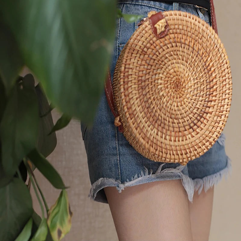 Exquisite Boho Rattan Shoulder Bag for Summer Elegance