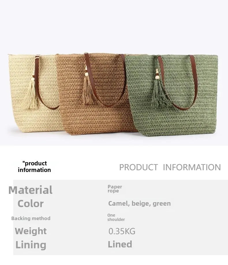 Exquisite Oval Trapezoidal Woven Handbag for Stylish Women