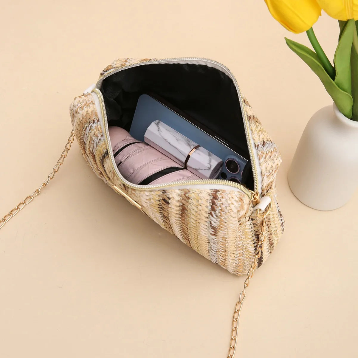 Exquisite Rattan Knitting Women's Straw Crossbody Bag
