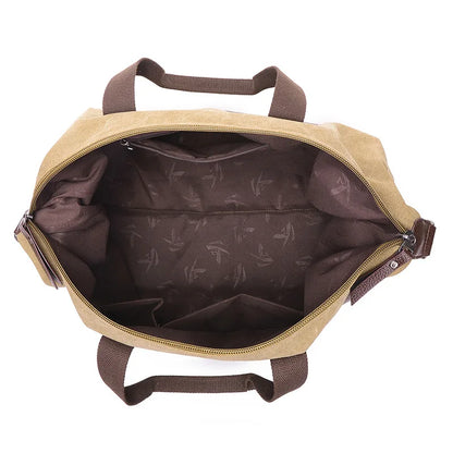 Elegant Vintage Canvas Travel Duffle Bag