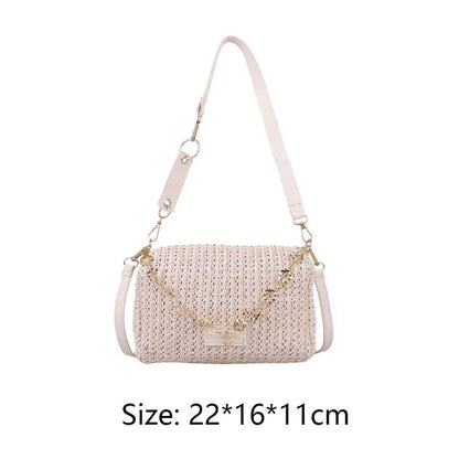 Elegant Woven Straw Women's Handbag - Large Capacity