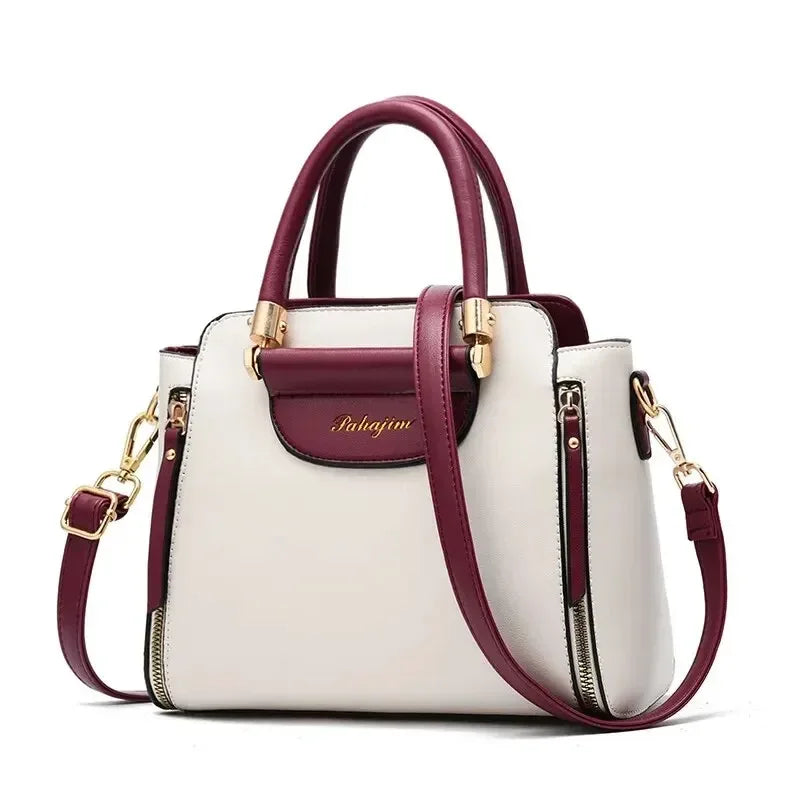 Elegant Contrast Stitching Women's Handbag