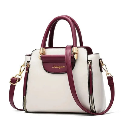 Elegant Contrast Stitching Women's Handbag