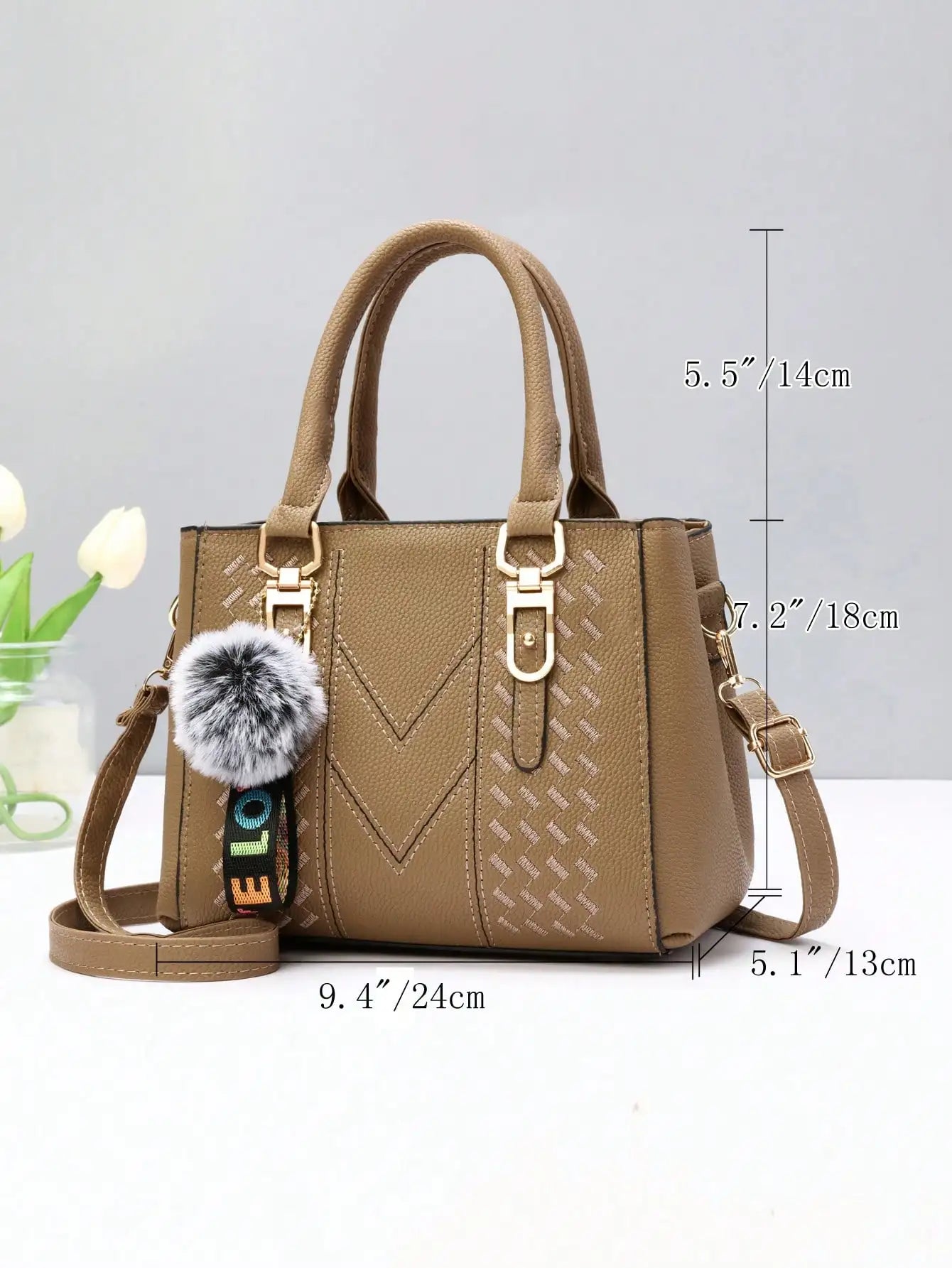 Exquisite PU Leather Women's Handbag - Retro Elegance