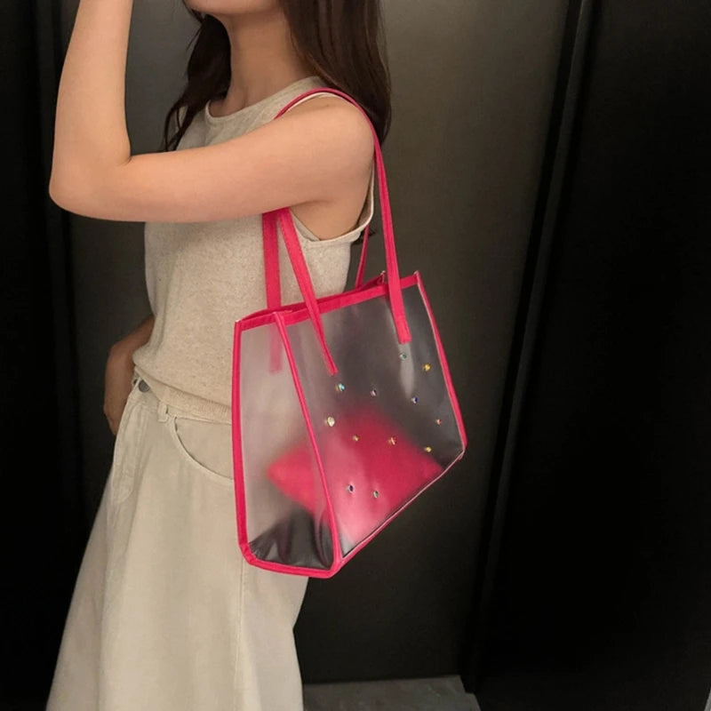 Elegant Transparent PVC Shoulder Bag Set for Women