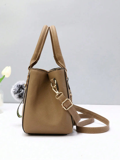 Exquisite PU Leather Women's Handbag - Retro Elegance