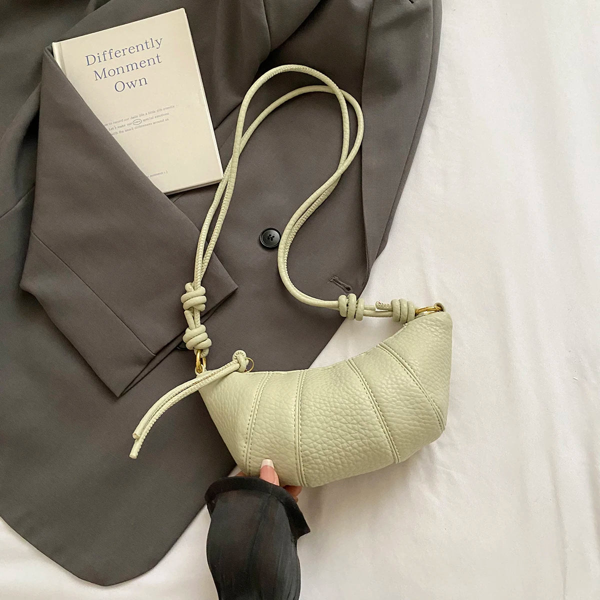 Elegant Splicing Leather Shoulder Bag - Women's Fashion