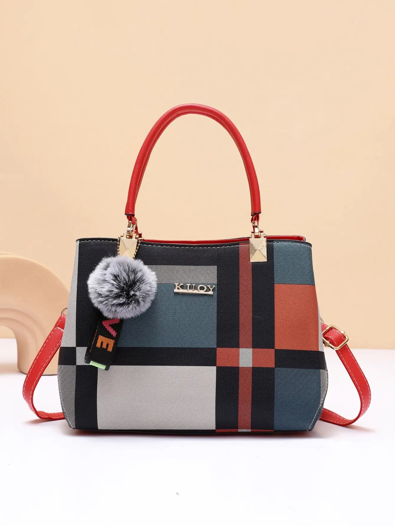 Exquisite Women's Luxury Handbag with Elegant Grid Design