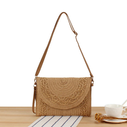 Elegant Bohemian Straw Shoulder Bag for Women