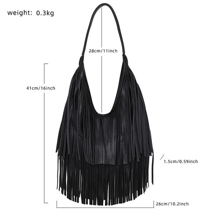 Elegant Long Tassel Women's Shoulder Bag