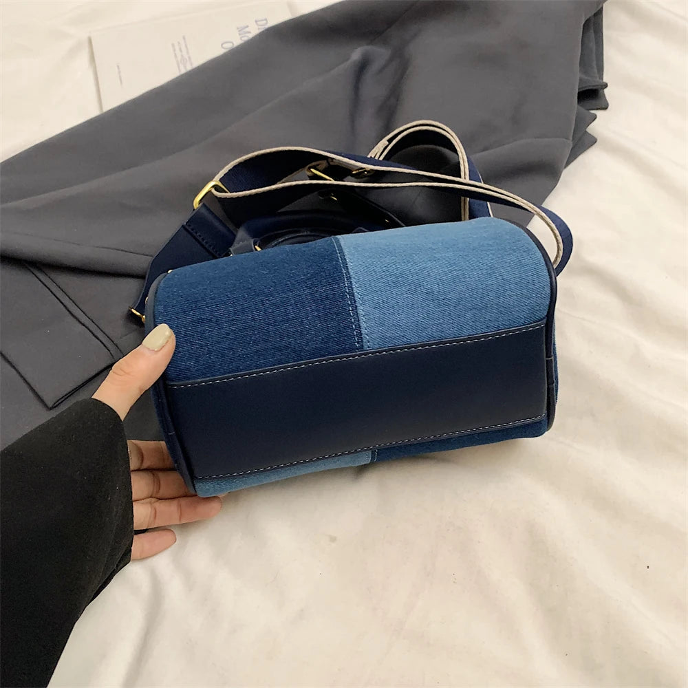 Exquisite Patchwork Denim Mini Handbag