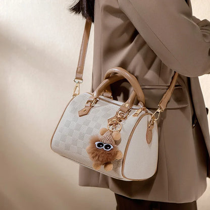 URDUDU Elegant Boston Leather Handbag
