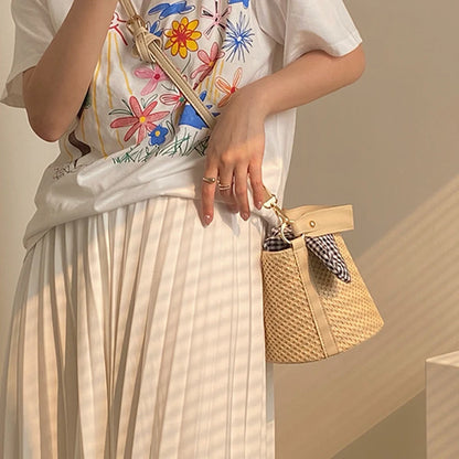 Elegant Woven Bohemian Straw Handbag
