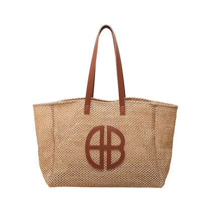 Elegant Straw Tote Bag - Luxury Beach Essential