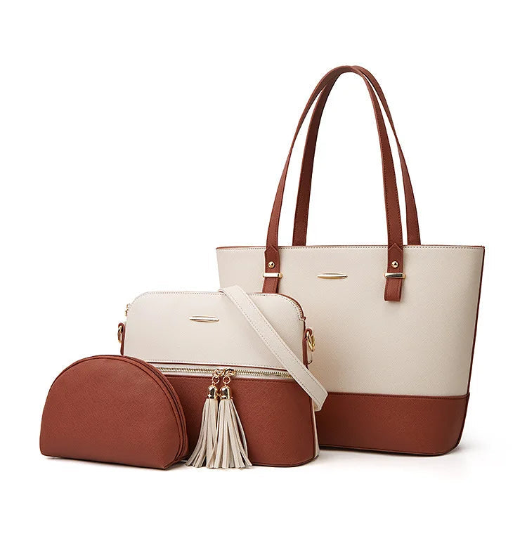 3 Luxurious Pieces (Tote, Bandolera, and Coin Purse) in PU