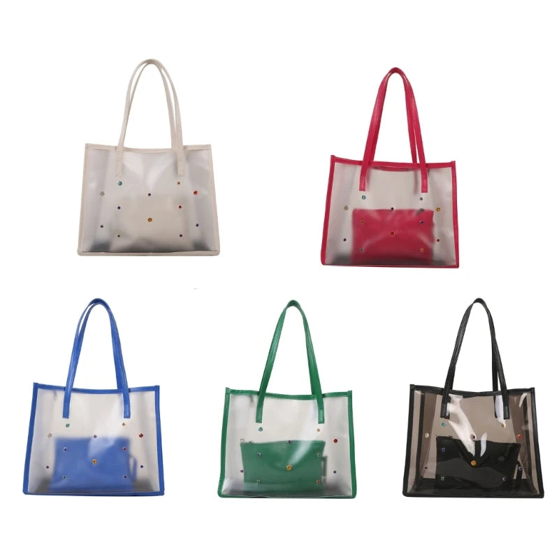 Elegant Transparent PVC Shoulder Bag Set for Women