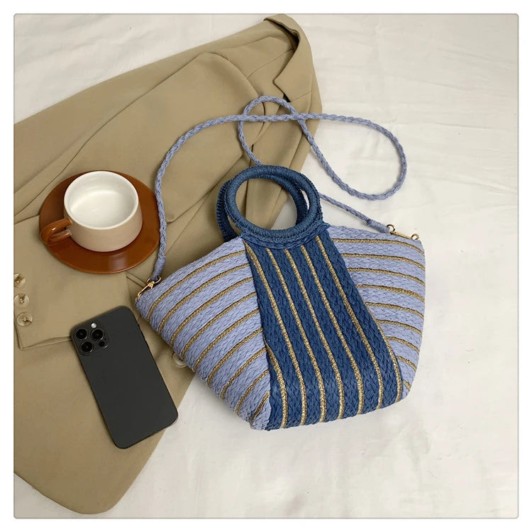 Elegant Straw Tote Bag - Versatile Designer Style