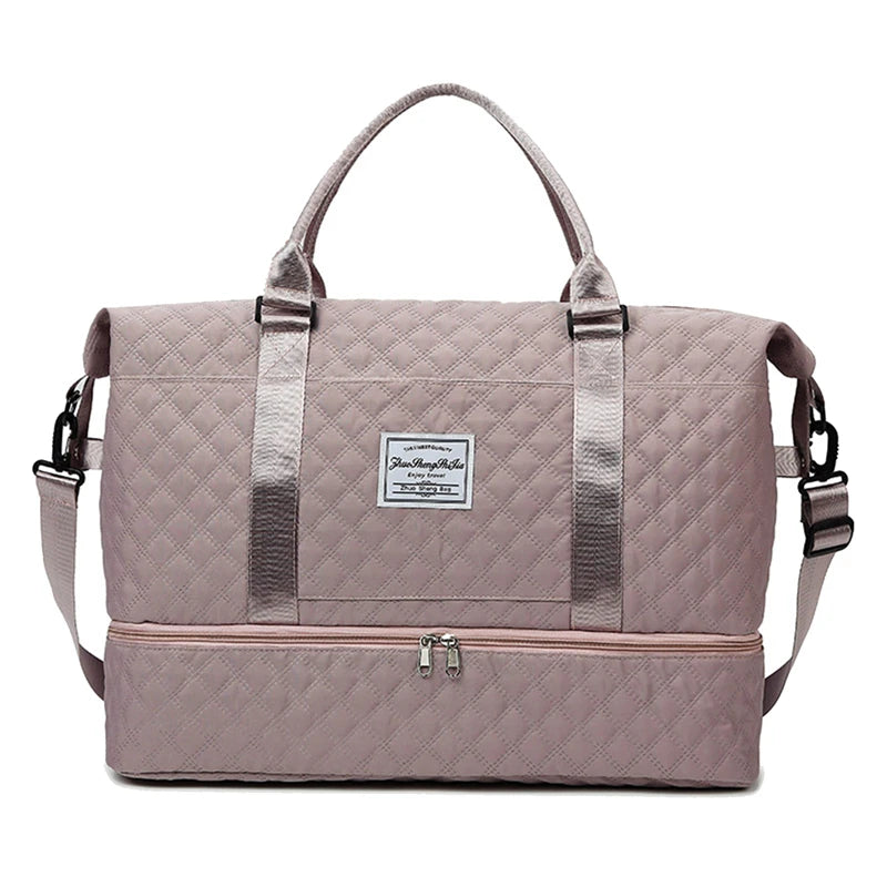 Elegant Women's Travel Duffle Bag with Shoe Compartment