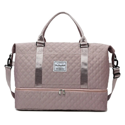 Elegant Women's Travel Duffle Bag with Shoe Compartment