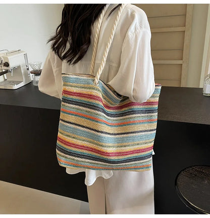 Elegant Ethnic Style Woven Tote Bag