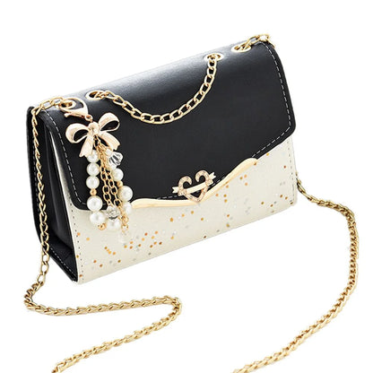 Exquisite Sequin Shoulder Bag with Tassel Charm