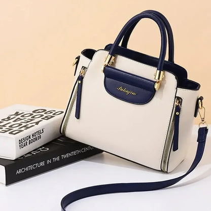 Elegant Contrast Stitching Women's Handbag
