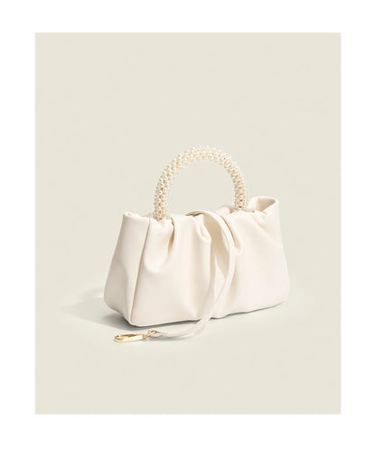 Exquisite Pearl-Embellished Cloud Handbag