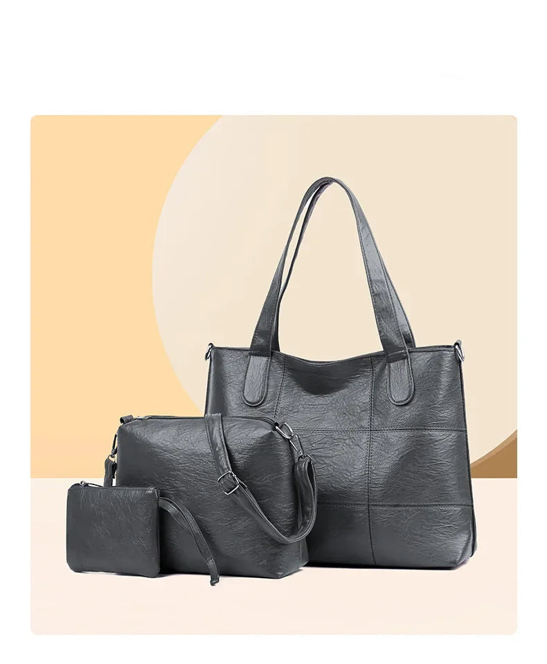 3-Piece Fashionable Women's Shoulder Bag Set