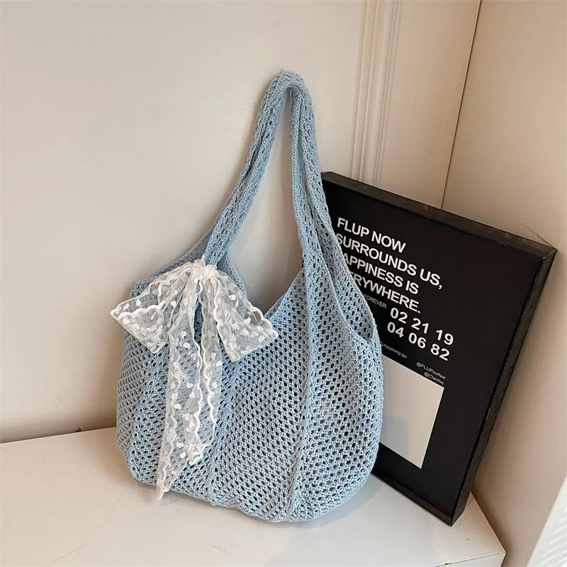 Elegant Handwoven Women's Tote Bag - Summer Beach Style