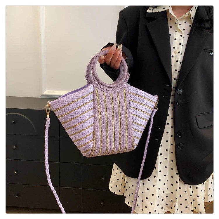 Elegant Straw Tote Bag - Versatile Designer Style