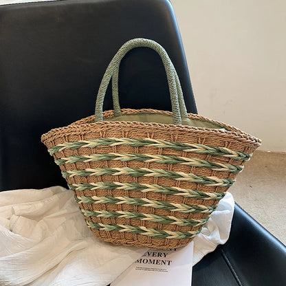 Elegant Handwoven Straw Tote Bag for Women