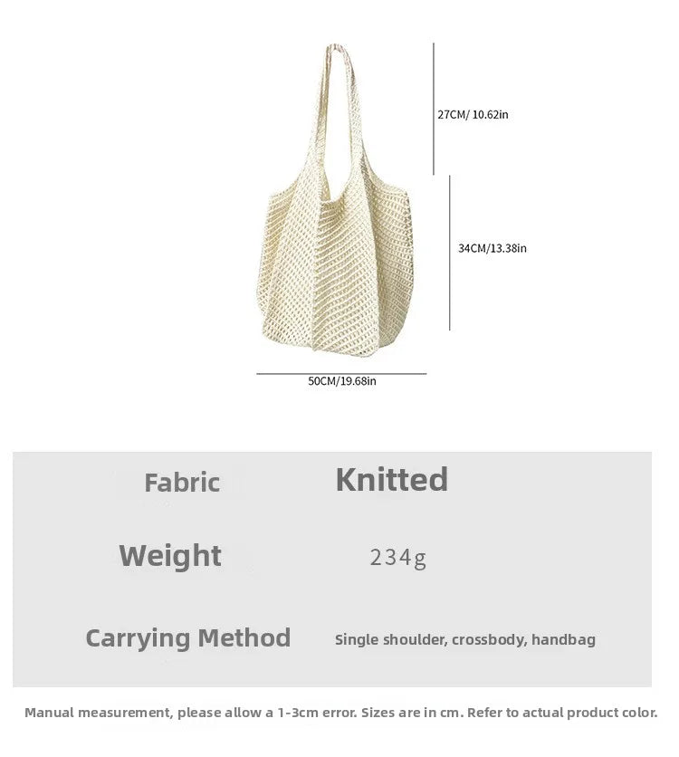 Exquisite Handwoven Retro Knit Tote Bag