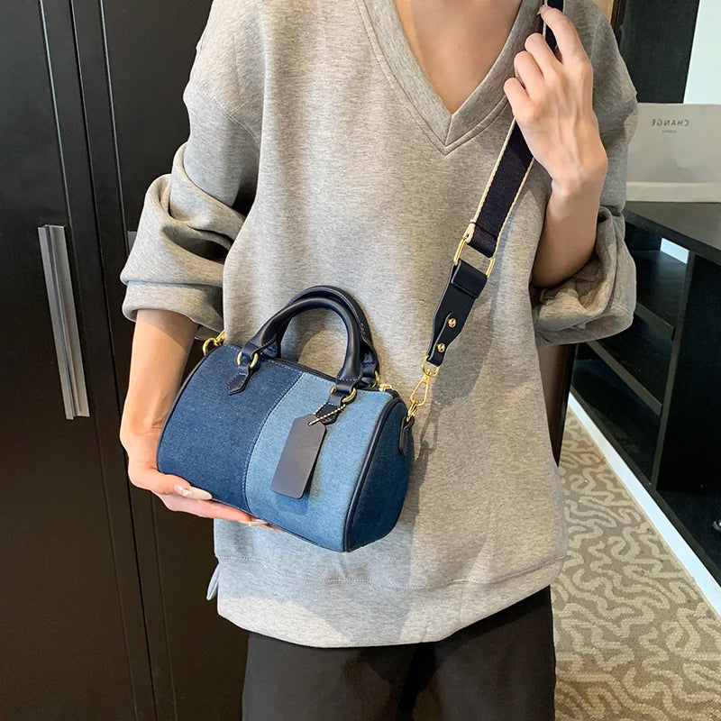 Exquisite Patchwork Denim Mini Handbag
