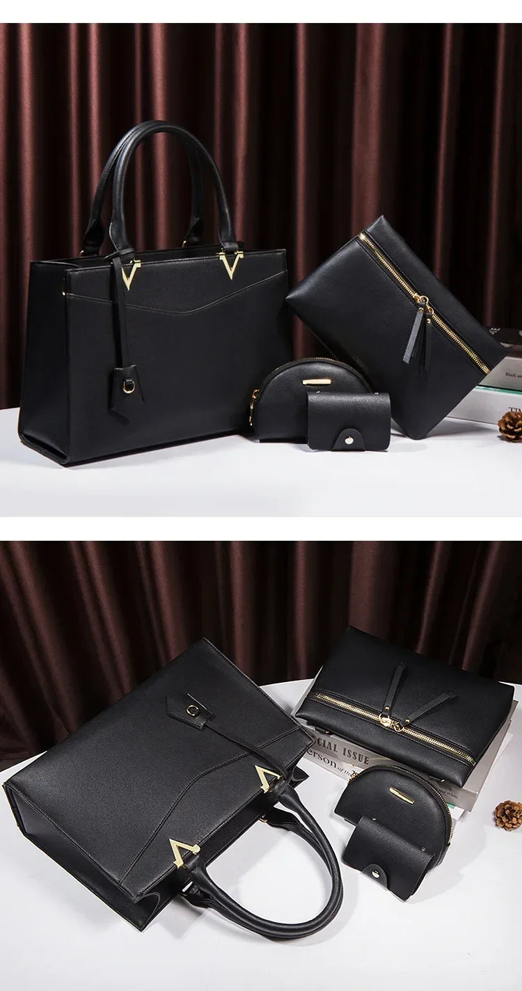 4-Piece Set Crossbody Bag, Wallet, and Card Holder