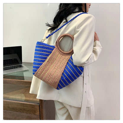 Elegant Straw Tote Bag - Versatile Designer Style