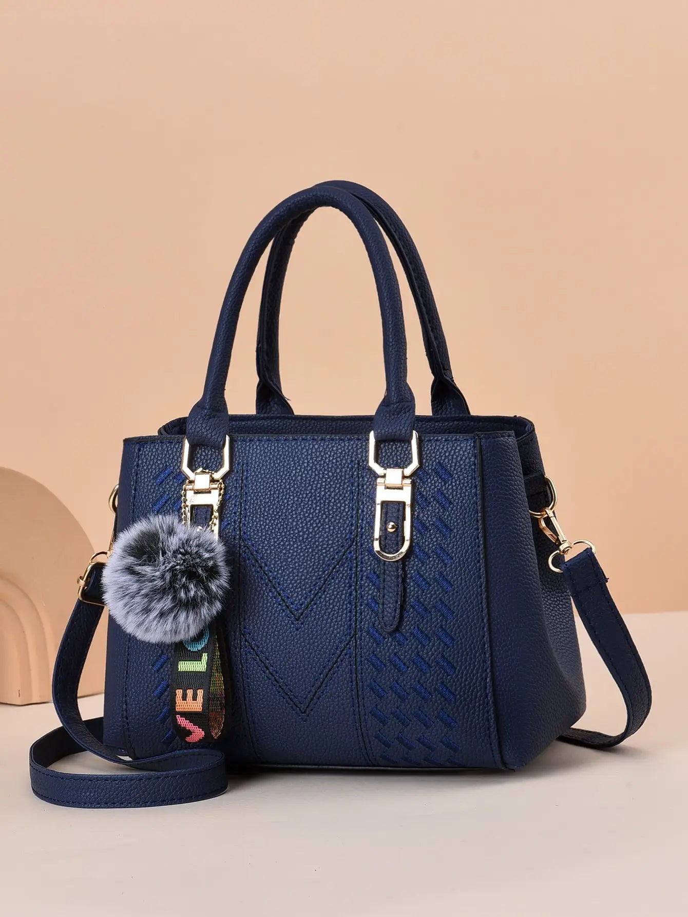 Exquisite PU Leather Women's Handbag - Retro Elegance
