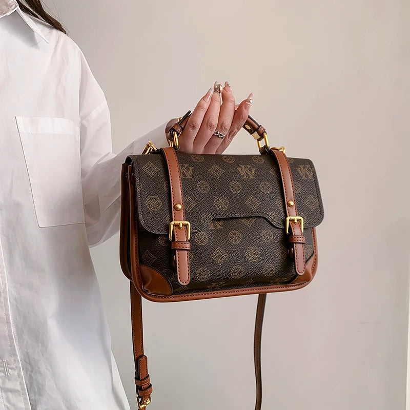Exquisite Vintage Leather Crossbody Bag - Timeless Elegance