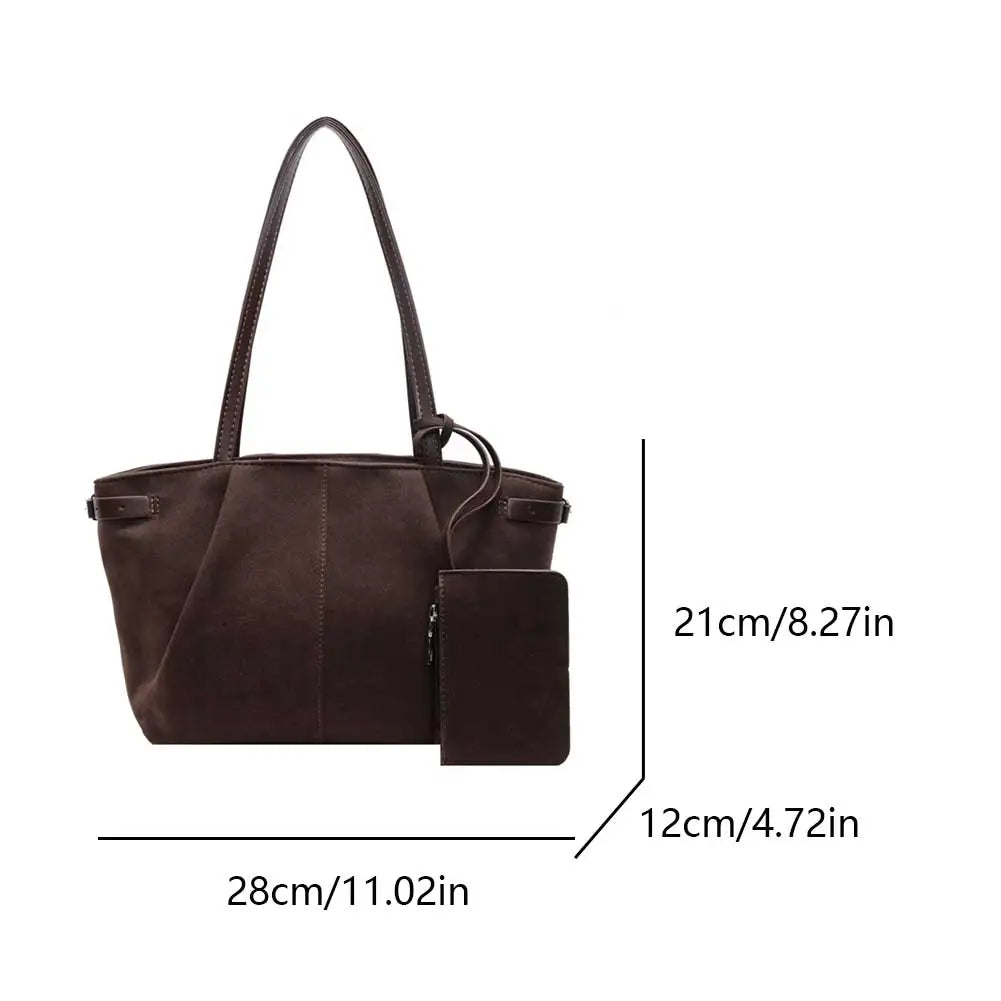 Exquisite Suede Tote Bag with Inner Pocket