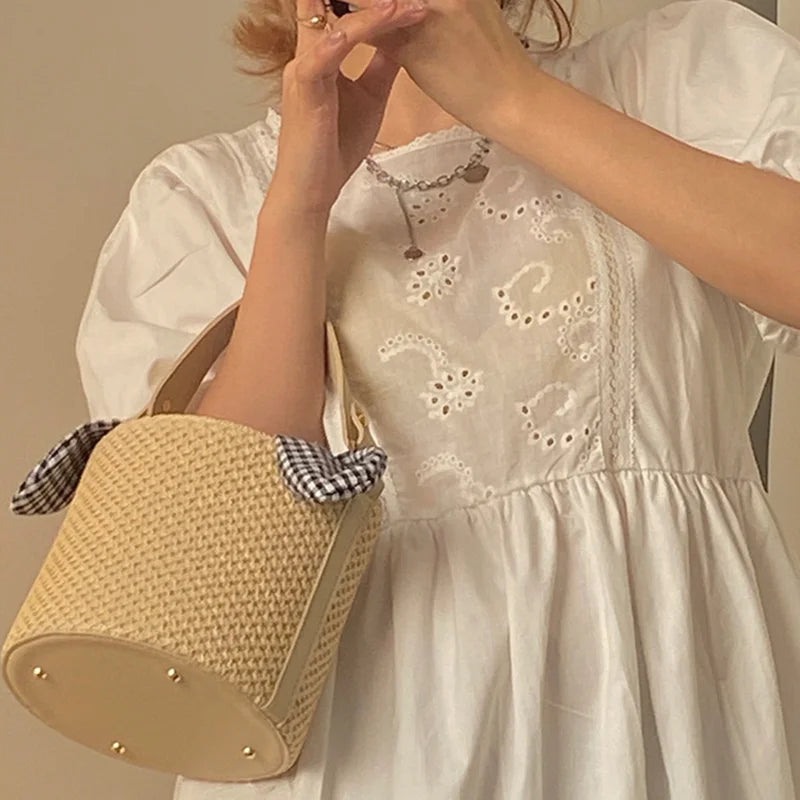 Elegant Woven Bohemian Straw Handbag