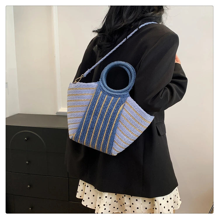 Elegant Straw Tote Bag - Versatile Designer Style