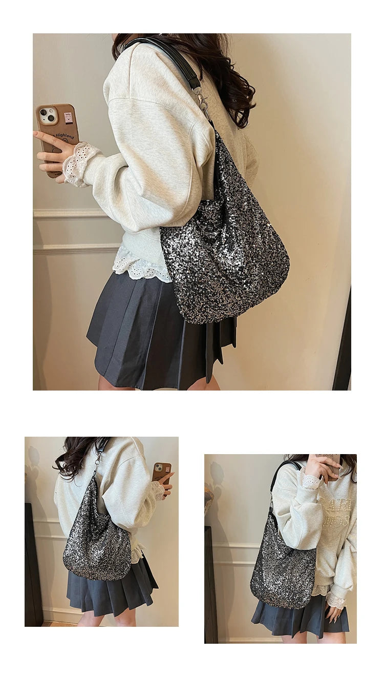 Exquisite Sequin Tote Bag for Women - Shimmering Elegance