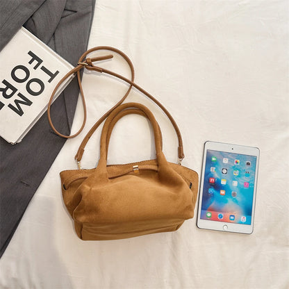 MOODS Burgundy Luxury Suede Handbag for Women