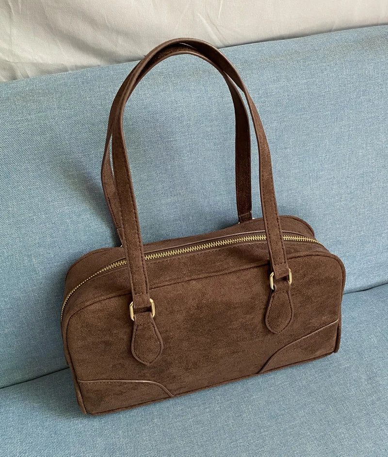 Exquisite Vintage Faux Suede Women's Handbag