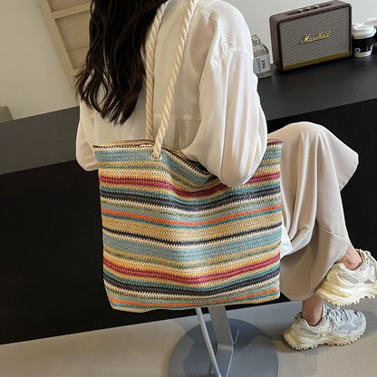 Elegant Ethnic Style Woven Tote Bag