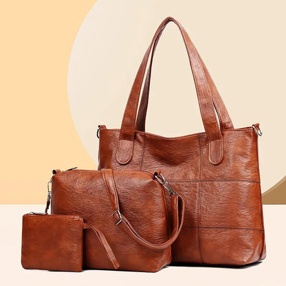 3-Piece Fashionable Women's Shoulder Bag Set